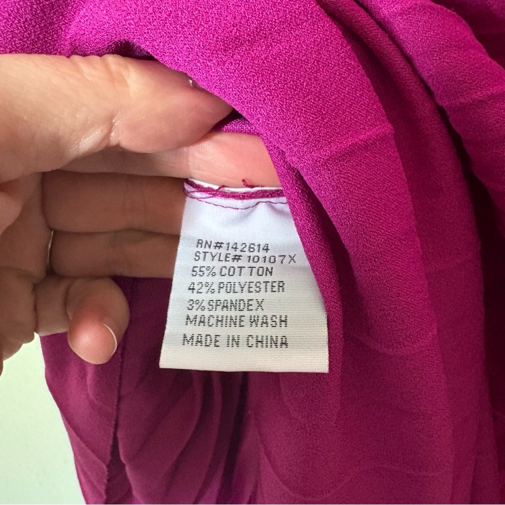 Magenta Pleated Midi Dress Size 3X - Picture 8 of 9